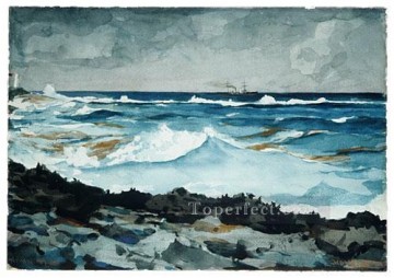 Winslow Homer Painting - Shore And Surf Nassau Realism marine painter Winslow Homer